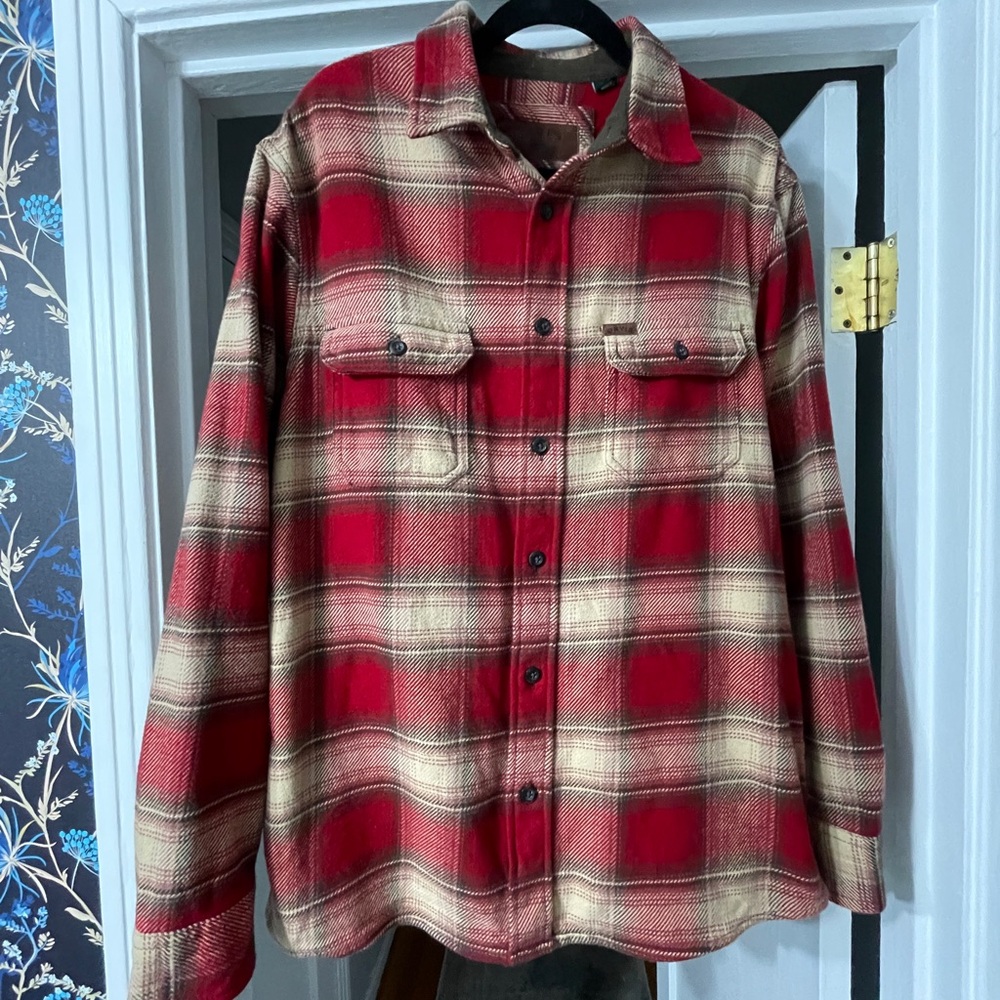 Orvis Red and Cream Plaid Shirt